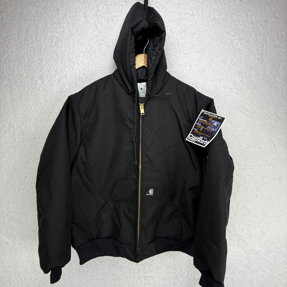 Carhartt Active Jacket Nylon Quilt Lined Mens Medium J133 BLK Black NWT NOS